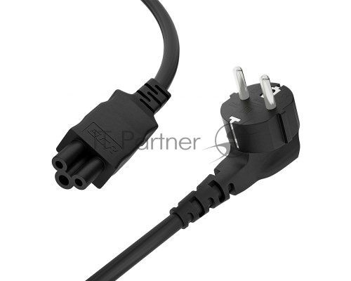 Кабель питания Greenconnect GCR-54410 PROF для ноутбука 0.5m, Евровилка угловая - С5, черный, 3*1,0mm