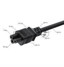 Кабель питания Greenconnect GCR-55957 PROF 0.15m, С14 - С5, черный, 3*1,0mm