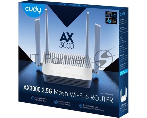 Роутер беспроводной Cudy WR3000H AX3000 100/1000/2500BASE-T