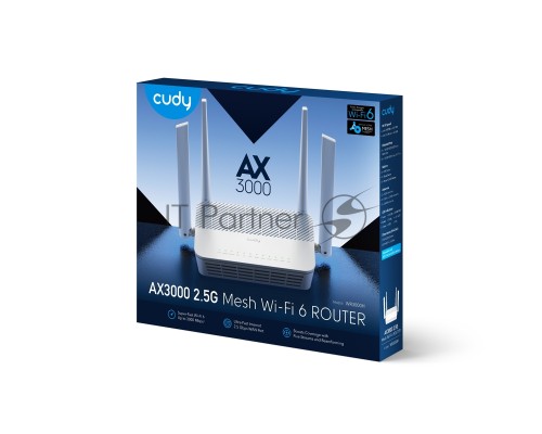 Роутер беспроводной Cudy WR3000H AX3000 100/1000/2500BASE-T