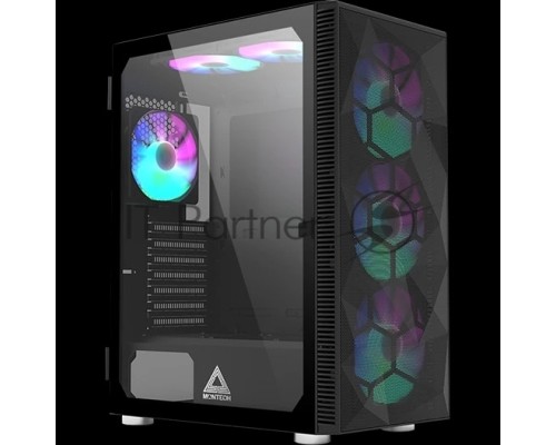 Компьютерный корпус Montech X3 MESH черный без БП ATX 6x120mm 2xUSB3.0 1xUSB3.1 audio bott PSU