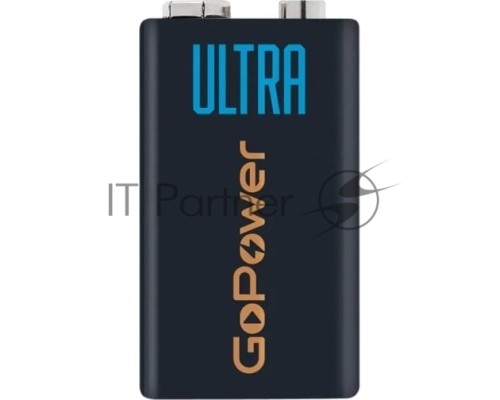 Батарейка GoPower ULTRA Крона 6LR61 BL1 Alkaline 9V (1/10/240) (1 шт.)