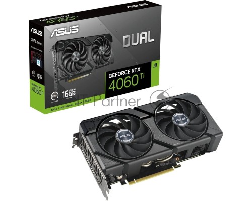 Видеокарта Asus PCI-E 4.0 DUAL-RTX4060TI-16G-EVO NVIDIA GeForce RTX 4060TI 16Gb 128bit GDDR6 2595/18000 HDMIx1 DPx3 HDCP Ret