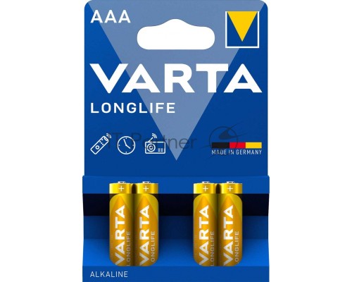 Батарейка Varta LONGLIFE LR03 AAA BL4 Alkaline 1.5V (4103) (4/96) (4 шт.)