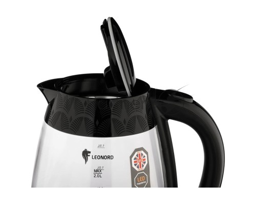 Чайник электрический LEONORD LE-1519 2 л, 2200 Вт, стекло, черный