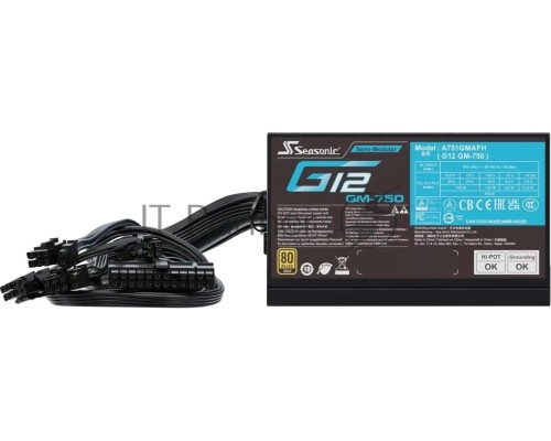 Блок питания Seasonic ATX 750W G12 GM-750 80+ gold (20+4pin) APFC 120mm fan 6xSATA RTL