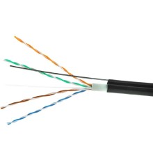 Cablexpert UPC-5051E-4-CU-OUTR Кабель Cablexpert (RU) UTP outdoor 4x2x0.51 на тросу, медный, кат.5e, однож., 305м, coil, черн