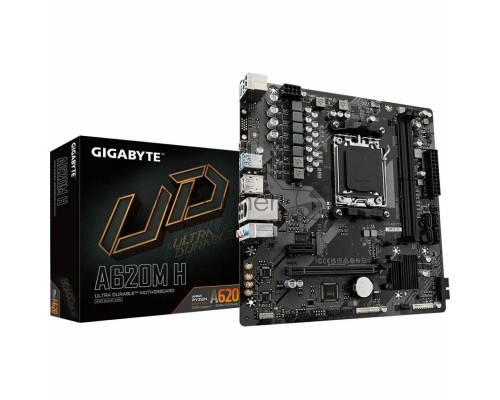 Материнская плата Gigabyte OEM A620M H, Socket AM5, AMD A620, 2xDDR5-5200, HDMI+DP, 1xPCI-Ex16, 1xPCI-Ex1, 4xSATA3(RAID 0/1/10), 1xM.2, 8 Ch Audio, GLan, (4+4)xUSB2.0, (2+2)xUSB3.2, 1xPS/2, mATX, RTL {10} oem
