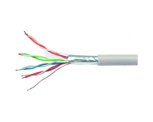 [Кабель] Cablexpert FPC-6057-4-CU/100 Кабель Cablexpert (RU) FTP indoor 4x2x0.57, медный, кат.6, однож., 100м, box, серый