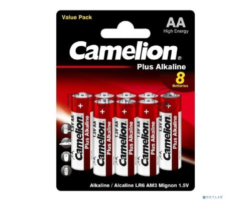 Батарейки Camelion Plus Alkaline BL8 LR6 (LR6-BP5+3, батарейка,1.5В) (8 шт. в уп-ке)