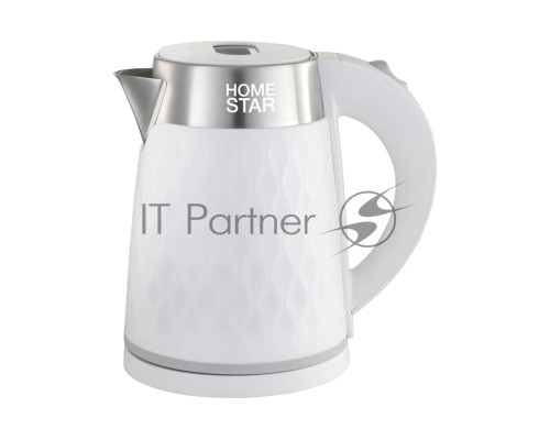 Чайник электрический HOMESTAR HS-1021 1,7л, нержавейка+пластик, белый, двойной корпус, 1500Вт (12)