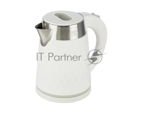 Чайник электрический HOMESTAR HS-1021 1,7л, нержавейка+пластик, белый, двойной корпус, 1500Вт (12)