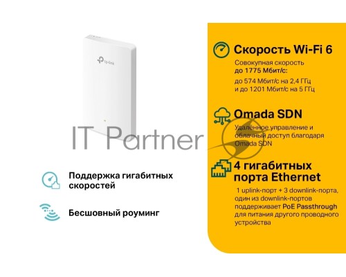 Точка доступа AX1800 Wall Plate Wi-Fi 6 Access Point UKplug