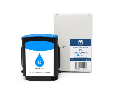 Струйный картридж NV Print 82 (NV- C4911A) Cyan для HP DesignJet 500/800 (69 мл) совместимый
