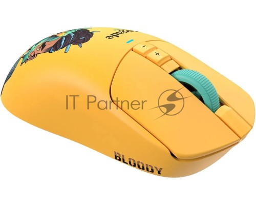 Мышь беспроводная/проводная A4Tech Bloody R72 Ultra Duo желтый, 20000 dpi, радиоканал, USB, кнопки - 7