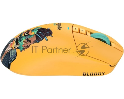 Мышь беспроводная/проводная A4Tech Bloody R72 Ultra Duo желтый, 20000 dpi, радиоканал, USB, кнопки - 7