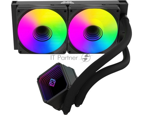 Система водяного охлаждения GMNG GG-LC240ARGB1 ARGB 120x120x25mm Soc-AM5/AM4/1151/1200/2066/1700 черный 4-pin 22-35dB Al+Cu 260W 1200gr Ret (GG-LC240ARGB1-BK)