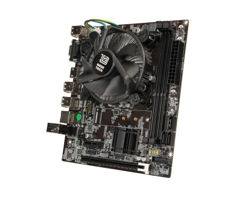 Материнская плата с процессором BaseTech H61M-K, i3-3220, mATX, Retail, Socket1155, Intel HD Graphics 2500, 2xDDR3, PCIe3.0, 1xM.2, GLAN, 8xUSB2, 2xUSB3, VGA, HDMI, кулер CPU