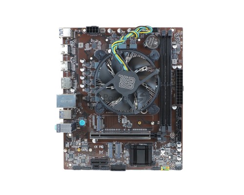 Материнская плата с процессором BaseTech H610M, i5-12400, mATX, Retail, Socket1700, Intel UHD Graphics 730, 2xDDR4, PCIe3.0, 2xM.2, GLAN, M.2 WiFi, 4xUSB2, 6xUSB3, 2xHDMI, DP, кулер CPU