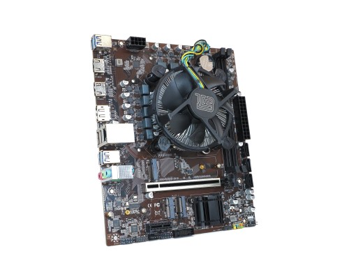 Материнская плата с процессором BaseTech H610M, i5-12400, mATX, Retail, Socket1700, Intel UHD Graphics 730, 2xDDR4, PCIe3.0, 2xM.2, GLAN, M.2 WiFi, 4xUSB2, 6xUSB3, 2xHDMI, DP, кулер CPU