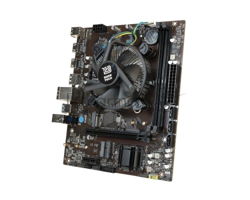 Материнская плата с процессором BaseTech H610M-K, i3-12100, mATX, Retail, Socket1700, Intel UHD Graphics 730, 2xDDR4, PCIe3.0, 2xM.2, GLAN, M.2 WiFi, 6xUSB2, 4xUSB3, 2xHDMI, DP, кулер CPU
