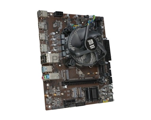 Материнская плата с процессором BaseTech H610M-K, i3-12100, mATX, Retail, Socket1700, Intel UHD Graphics 730, 2xDDR4, PCIe3.0, 2xM.2, GLAN, M.2 WiFi, 6xUSB2, 4xUSB3, 2xHDMI, DP, кулер CPU