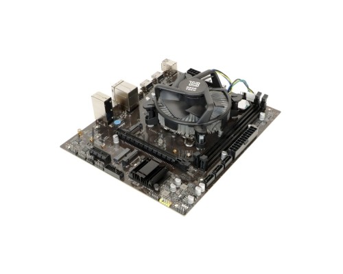 Материнская плата с процессором BaseTech H610M-K, i3-12100, mATX, Retail, Socket1700, Intel UHD Graphics 730, 2xDDR4, PCIe3.0, 2xM.2, GLAN, M.2 WiFi, 6xUSB2, 4xUSB3, 2xHDMI, DP, кулер CPU
