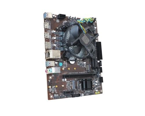 Материнская плата с процессором BaseTech H510M-K, i5-10500, mATX, Retail, Socket1200, Intel UHD Graphics 630, 2xDDR4, PCIe3.0, 2xM.2, GLAN, 6xUSB2, 6xUSB3, 2xHDMI, DP, кулер CPU