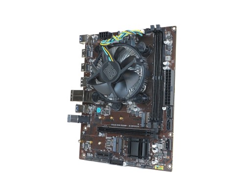Материнская плата с процессором BaseTech H510M-K, i5-10500, mATX, Retail, Socket1200, Intel UHD Graphics 630, 2xDDR4, PCIe3.0, 2xM.2, GLAN, 6xUSB2, 6xUSB3, 2xHDMI, DP, кулер CPU