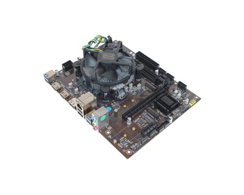 Материнская плата с процессором BaseTech H510M-K, i5-10500, mATX, Retail, Socket1200, Intel UHD Graphics 630, 2xDDR4, PCIe3.0, 2xM.2, GLAN, 6xUSB2, 6xUSB3, 2xHDMI, DP, кулер CPU