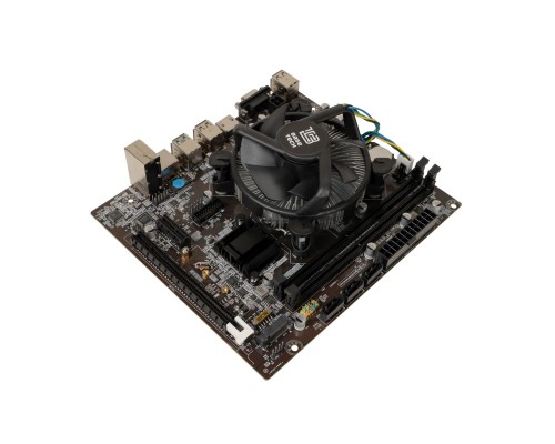 Материнская плата с процессором BaseTech H110M-K, i3-6100, mATX, Retail, Socket1151, Intel UHD Graphics 530, 2xDDR4, PCIe3.0, 1xM.2, GLAN, 6xUSB2, 4xUSB3, VGA, HDMI, кулер CPU