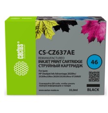 Картридж струйный Cactus CS-CZ637AE № 46 черный (33мл) для HP DJ IA 2020hc/2520hc;Ultra 2029/2529;Ultra 4729AIO