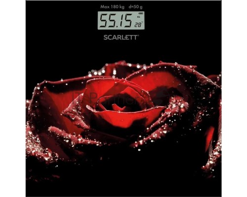 Весы напольные электронные Scarlett SC-BS33E028, макс.180кг, черный/красный