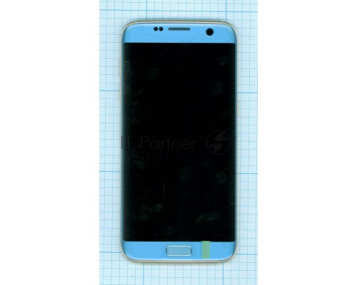 Дисплей для Samsung Galaxy S7 Edge SM-G935FD голубой с рамкой