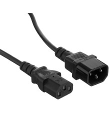 Exegate EX297747RUS Кабель питания Power EC-0,5P (C13->C14, VDE-250V-3*1.0mm2, медь, черный, 16A, 0.5м)