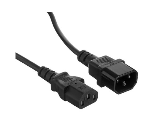 [кабели] Exegate EX297747RUS Кабель питания Power EC-0,5P (C13->C14, VDE-250V-3*1.0mm2, медь, черный, 16A, 0.5м)