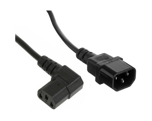 [кабели] Exegate EX297750RUS Кабель питания Power EC-1P (C13 угловой->C14, VDE-250V-3*1.0mm2, медь, черный, 16A, 1м)