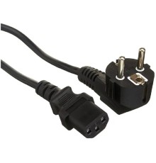 Exegate EX297781RUS Кабель питания Power PC-1,5P (Евровилка угловая Schuko->C13, VDE-250V-3*0.75mm2, медь, черный, 10A, 1.5м)