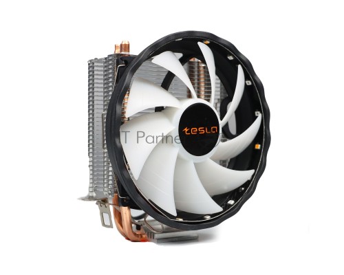 Кулер для процессора Tesla 920RGB, 1х120мм, 1600rpm, 3-pin, Al+Cu, серебристый/RGB, 47CFM, 23дБ, 2-PIPE, TDP 135Вт, INTEL 1700/1200/115x/775/1366, AMD AM5/AM4/AM3(+)/AM2(+)/FM2(+)/FM1/754/940/939 (TSL-920-RGB)