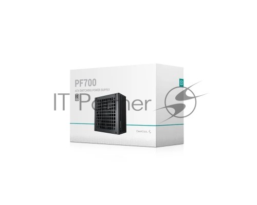 Блок питания 700Вт DEEPCOOL PF700 R-PF700D-HA0B-CN, 700W, ATX2.4 80PLUS white, APFC, 20+4 pin, 4+4pin, 6xSata, 2xPCI-E (6+2pin), FAN 12CM, Кабель питания CN, Черный
