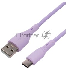 Кабель USB2.0 Cablexpert CC-USB2S-AMCM-1M-V AM/Type-C, 3А, 18Вт, QC3.0, силиконовый, медь, 1м, фиолетовый, пакет