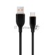 Кабель USB2.0 Cablexpert CC-USB2S-AMCM-1M-BK AM/Type-C, 3А, 18Вт, QC3.0, силиконовый, медь, 1м, черный, пакет