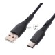 Кабель USB2.0 Cablexpert CC-USB2S-AMCM-1M-BK AM/Type-C, 3А, 18Вт, QC3.0, силиконовый, медь, 1м, черный, пакет