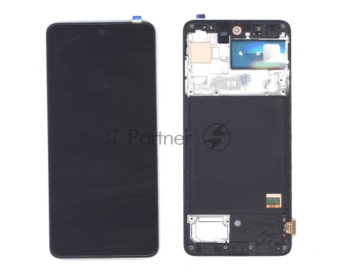 Дисплей для Samsung Galaxy A51 SM-A515F (TFT full size) черный с рамкой