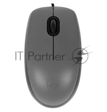 Мышь проводная Logitech M111 SILENT серый, 1000 dpi, USB, кнопки - 3