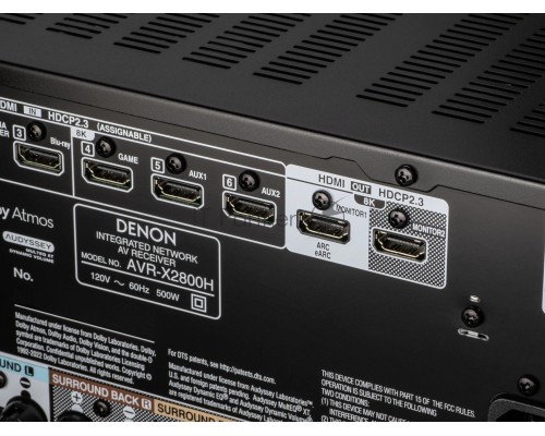 Ресивер AV Denon AVR-X2800H 7.2 черный