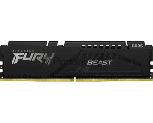Модуль памяти DDR 5 DIMM 16Gb PC48000, 6000Mhz, Kingston FURY Beast Black XMP CL30 (KF560C30BB-16) (retail)