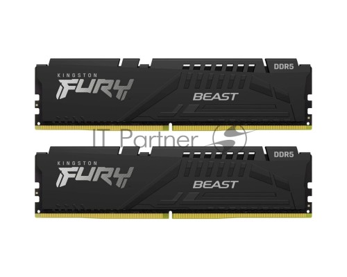 Модуль памяти DDR 5 DIMM 32Gb PC51200, 64000Mhz, Kingston FURY Beast Black EXPO CL32 (Kit of 2) (KF564C32BBEK2-32) (retail)