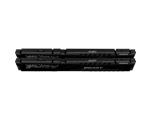 Модуль памяти DDR 5 DIMM 32Gb PC51200, 64000Mhz, Kingston FURY Beast Black EXPO CL32 (Kit of 2) (KF564C32BBEK2-32) (retail)