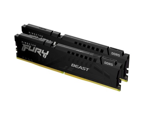 Модуль памяти DDR 5 DIMM 32Gb PC51200, 64000Mhz, Kingston FURY Beast Black EXPO CL32 (Kit of 2) (KF564C32BBEK2-32) (retail)